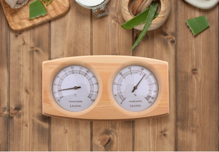 Hygrometer-termometer, et essentielt element i saunaen