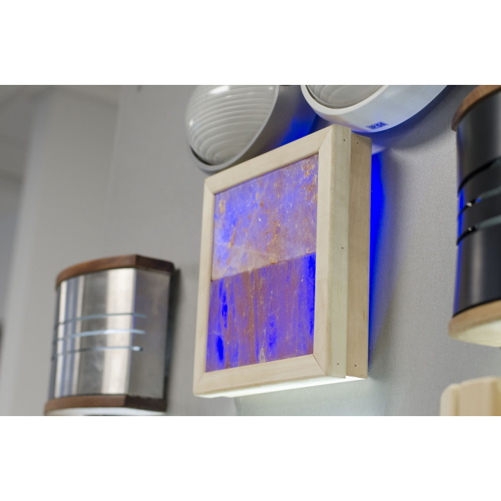 Himalaya saltlampe LED RGB, sort elletræ