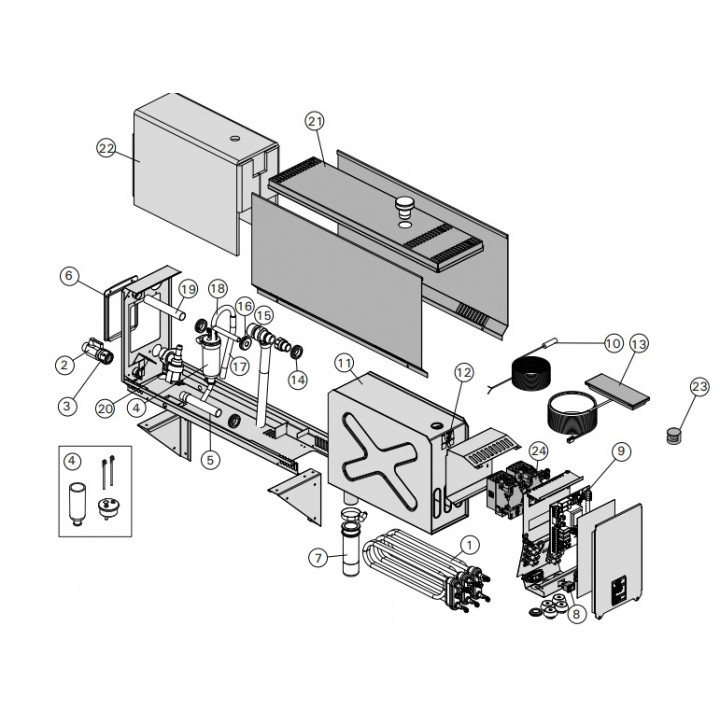 Reservedele - til dampgenerator Harvia HGX