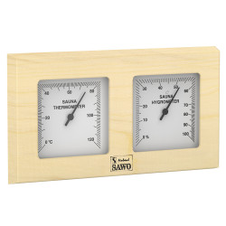 SAWO termo-hygrometer 224-TH, fyrtræ  SAWO termo-hygrometer 224-TH, fyrtræ