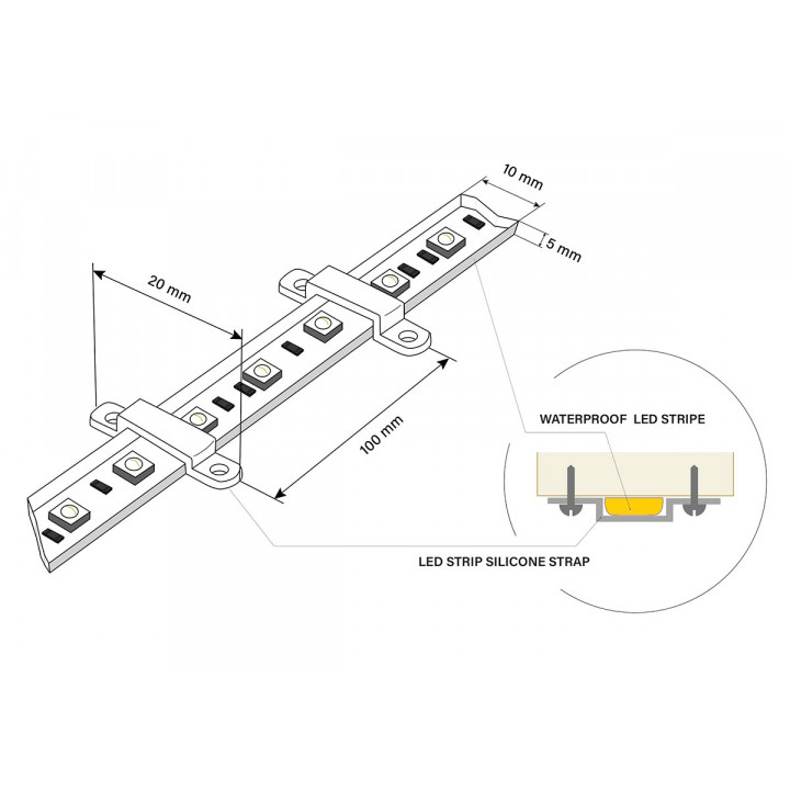 Silikone rem til LED strips