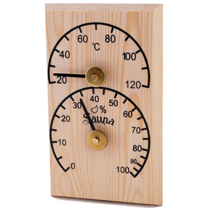 SAWO lodret termo-hygrometer 106-THB, fyrretræ