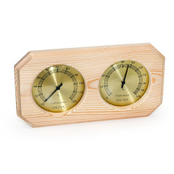 SAUFLEX termo-hygrometer, vandret, ottekantet  SAUFLEX termo-hygrometer, vandret, ottekantet