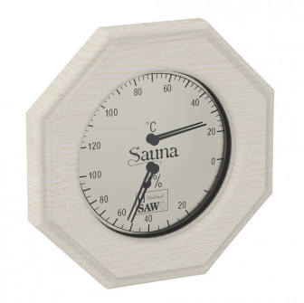 SAWO termo-hygrometer 241-THA, ottekantet, asp