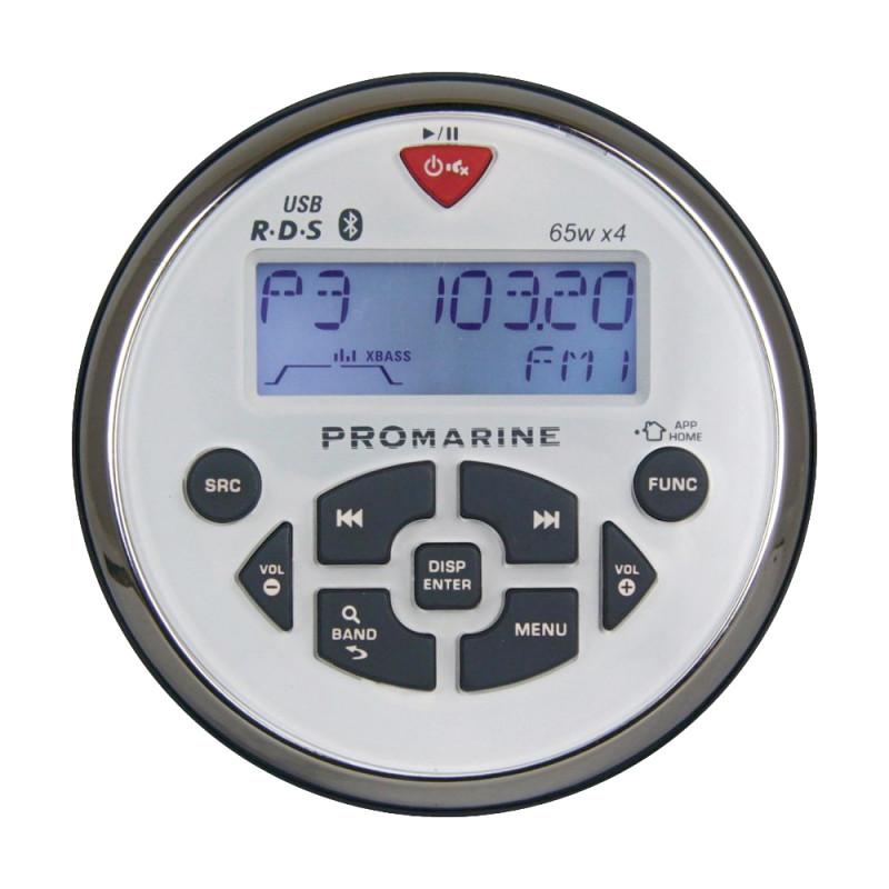 Musikcenter uden højttalere, vandtæt, hvid