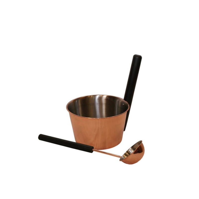 SAUNIA rustfrit stålsæt 4 l, sort håndtag