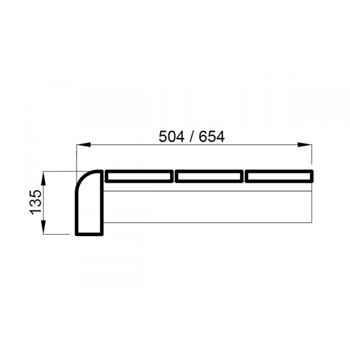 Sauna bænk, Varmebehandlet fyr, 135x504x1800-2400mm