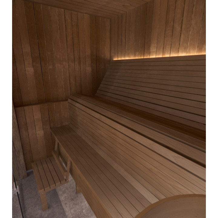 Modulær sauna bænk ERGONOMIC, Thermo asp