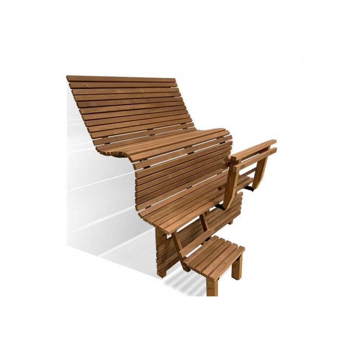 Modulær sauna bænk ERGONOMIC, Thermo asp
