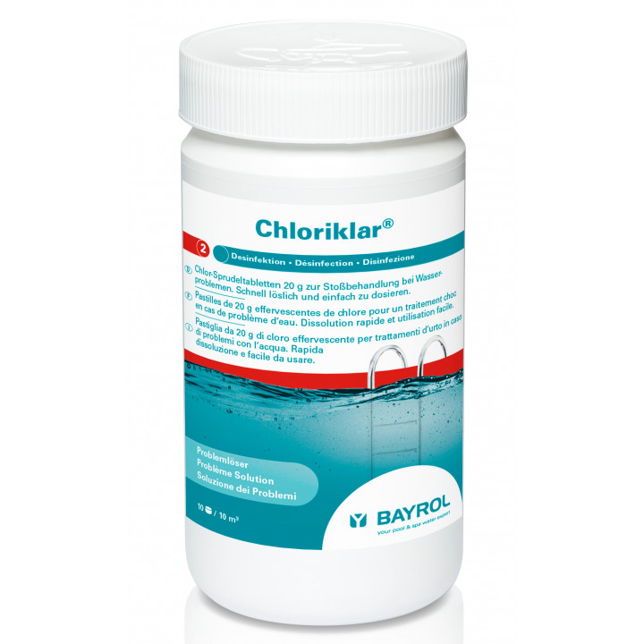 Hurtigt opløselige klortabletter Chloriklar, 1 kg