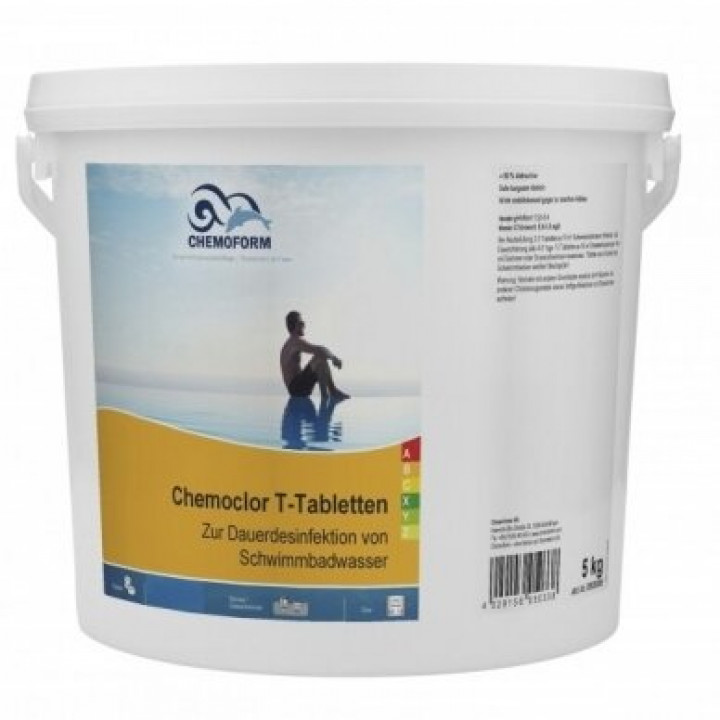 Langsomt opløseligt klor CHEMOCLOR T-tabletter 20 g, 5 kg