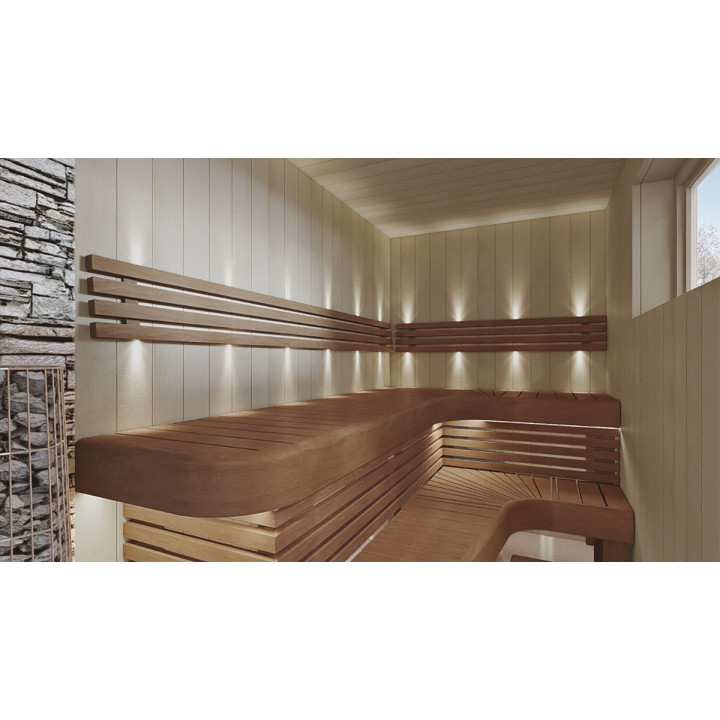 Sauna bænk, termo asp, 400x1600-2400 mm