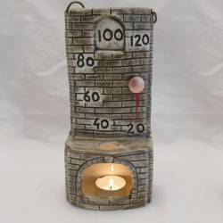 Keramisk saunatermometer - komfur  Keramisk saunatermometer - komfur