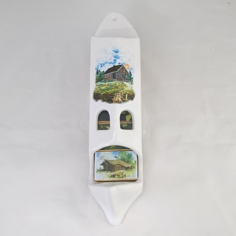 Keramisk tændstikæskeholder med 5 tændstikæsker