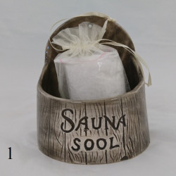 Keramisk saltbeholder til sauna - mørk 250 ml  Keramisk saltbeholder til sauna - mørk 250 ml