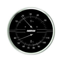 HARVIA termo-hygrometer rundt, sort  HARVIA termo-hygrometer rundt, sort