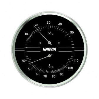 HARVIA termo-hygrometer rundt, sort