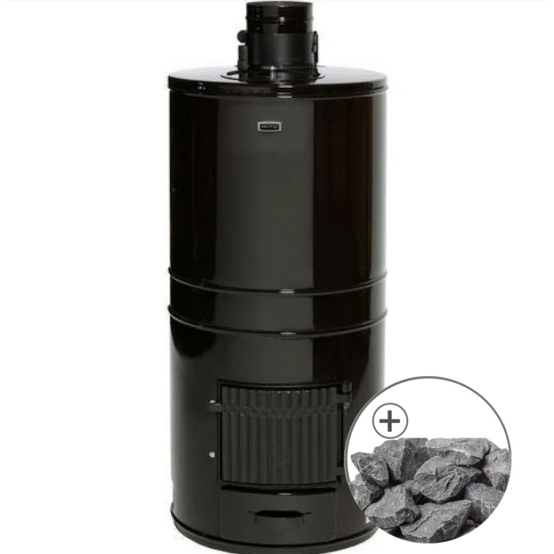 Brændefyret saunaovn - AITO AK-57 med traditionelle sten