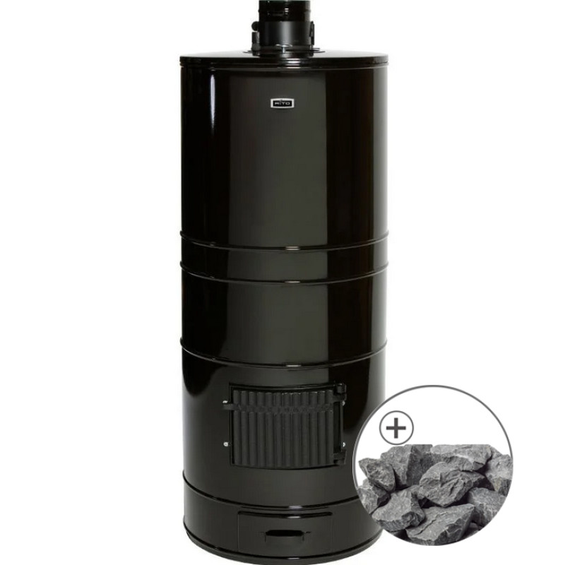 Brændefyret saunaovn - AITO AK-57K, traditionelle sten medfølger