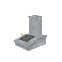 Skorsten i sten, fedtsten, 540 mm 