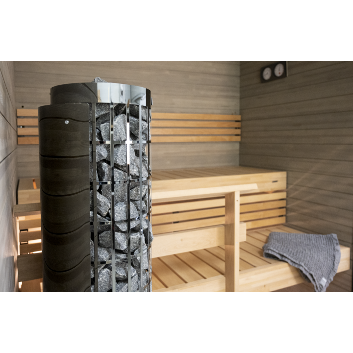 Elektrisk saunaovn - HARVIA Cilindro Black Steel PC66 6,6 kW