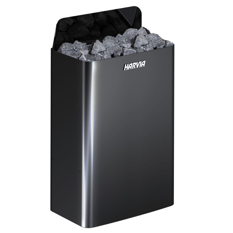 Elektrisk saunaovn - HARVIA The Wall Black Steel SW90E 9 kW