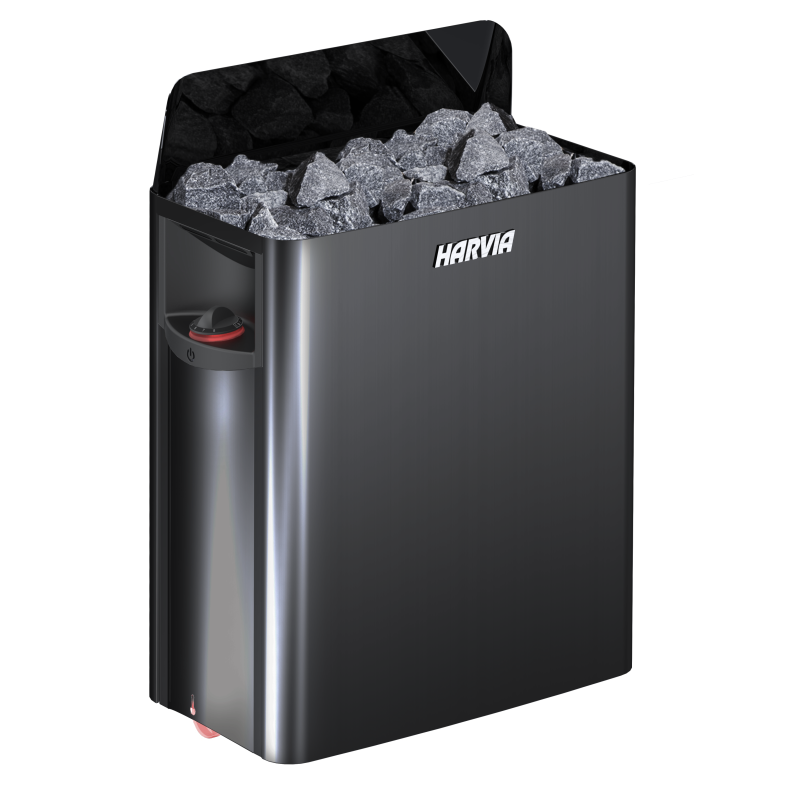 Elektrisk saunaovn - HARVIA The Wall Black Steel SW80 8 kW