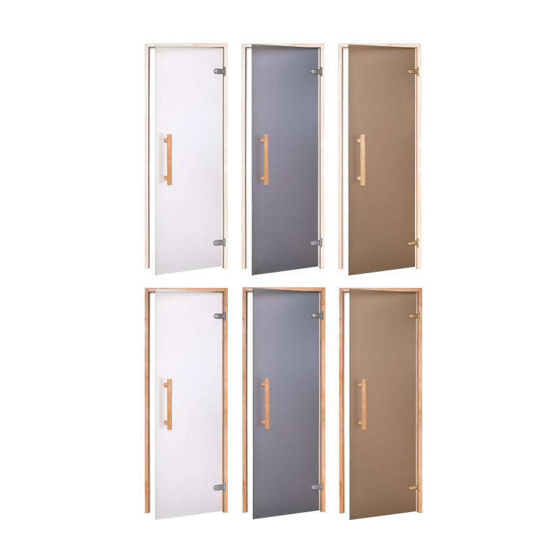 AD NATURAL saunadøre i glas, Matt glas