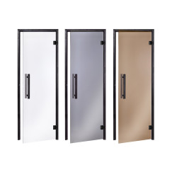 AD saunadør i glas, sort ramme  AD saunadør i glas, sort ramme