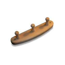 Aldertræ bøjle med 3 kroge 