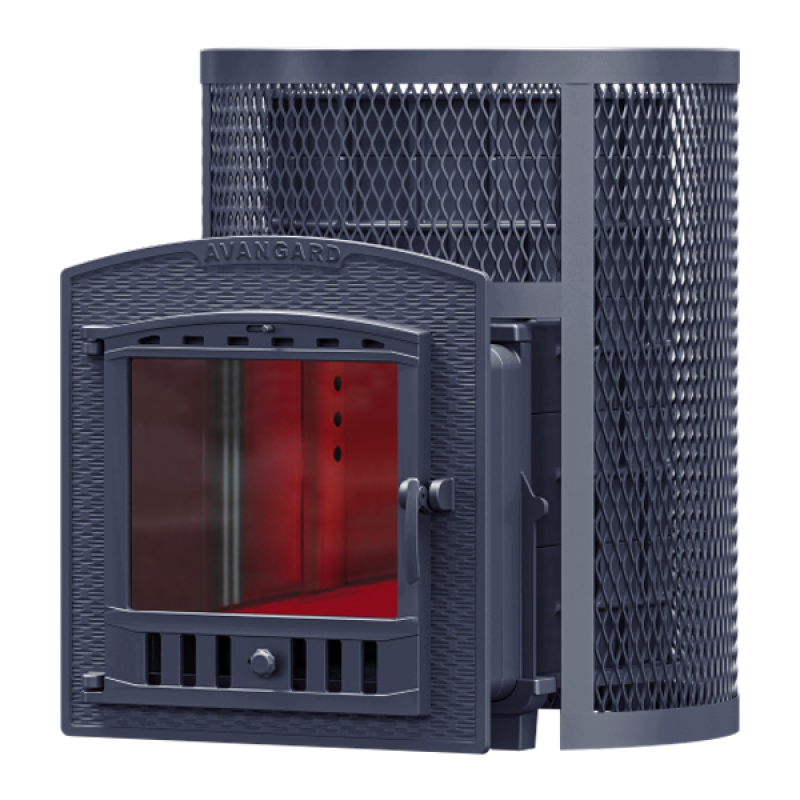 Brænde saunaovn GEFEST - AVANGARD 24 (P2) i et rundt gitter