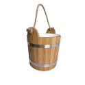 Saunaspand i egetræ med rebhåndtag, 12 l - 1
