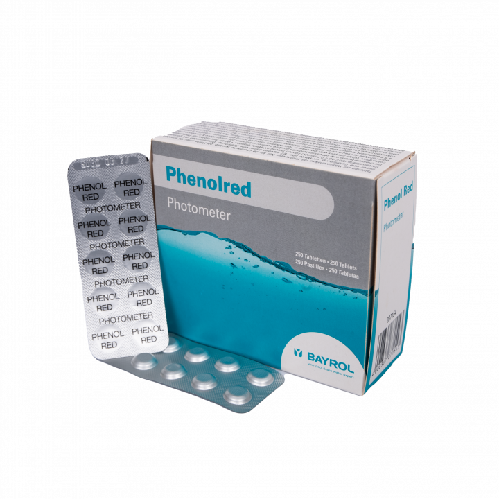 Vandtesttabletter til Phenolred fotometer, pH-bestemmelse, 10 tabletter