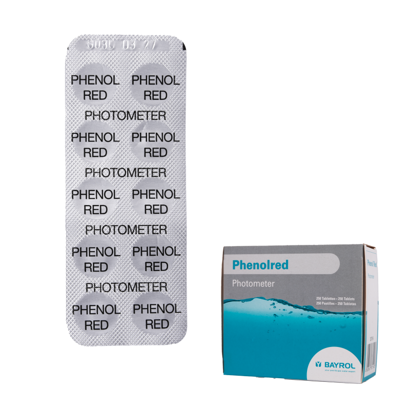 Vandtesttabletter til Phenolred fotometer, pH-bestemmelse, 10 tabletter
