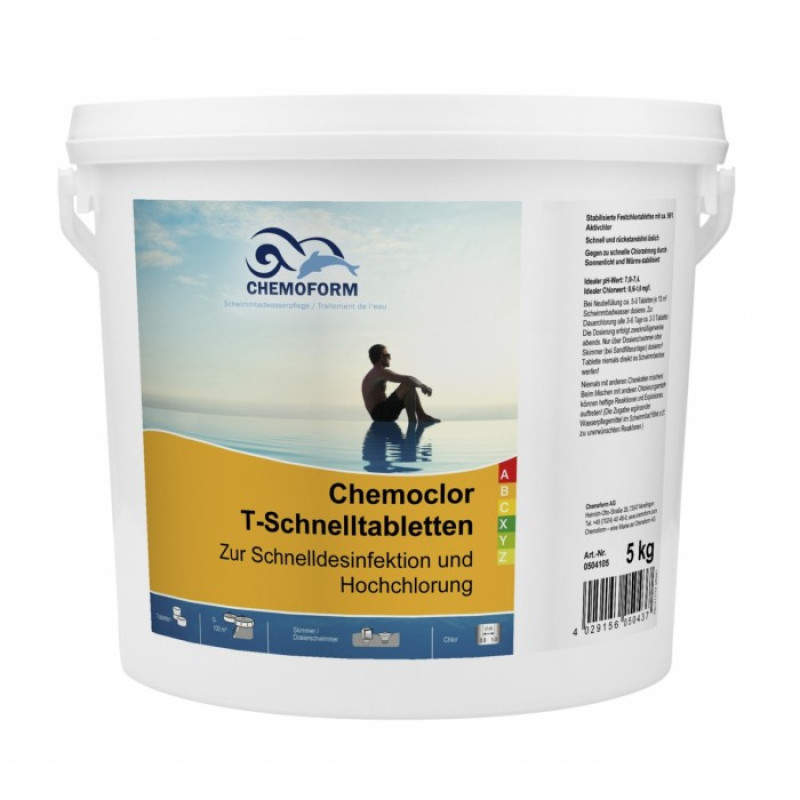 Hurtigopløselige klortabletter CHEMOCLOR, 5 kg