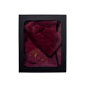 Gavesæt i gaveæske til HENDE. Dame saunahat og forklæde - BURGUNDY - 0