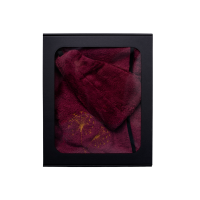 Gavesæt i gaveæske til HENDE. Dame saunahat og forklæde - BURGUNDY