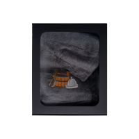 Gavesæt i gaveæske til HAM. Herre saunahat og forklæde - GRÅ