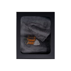 Gavesæt i gaveæske til HAM. Herre saunahat og forklæde - GRÅ 