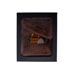 Gavesæt i gaveæske til HAM. Herre saunahat og forklæde - BRUN 