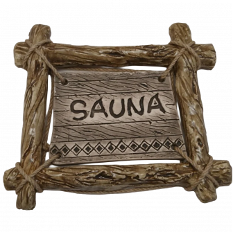 Dørplade SAUNA med grenramme