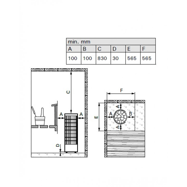 Elektrisk saunaovn - HARVIA Cilindro PC110E 10,8 kW