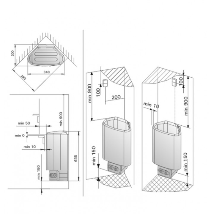 Elektrisk saunaovn - HARVIA Delta D36E 3,6 kW