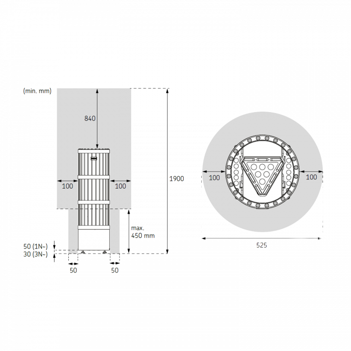 Elektrisk saunaovn - Harvia Legend PO110FC 10,8 kW WiFi sort