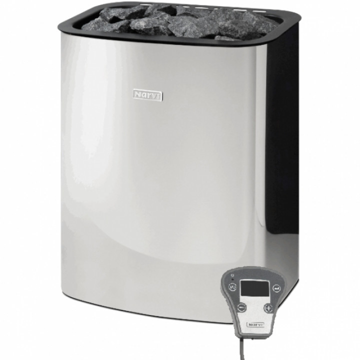 Elektrisk saunaovn - NARVI NC Electric, rustfrit stål 6 kW