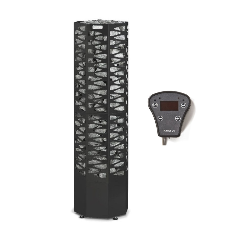 Elektrisk saunaovn - NARVI SMOOTH 10,5 kW, sort