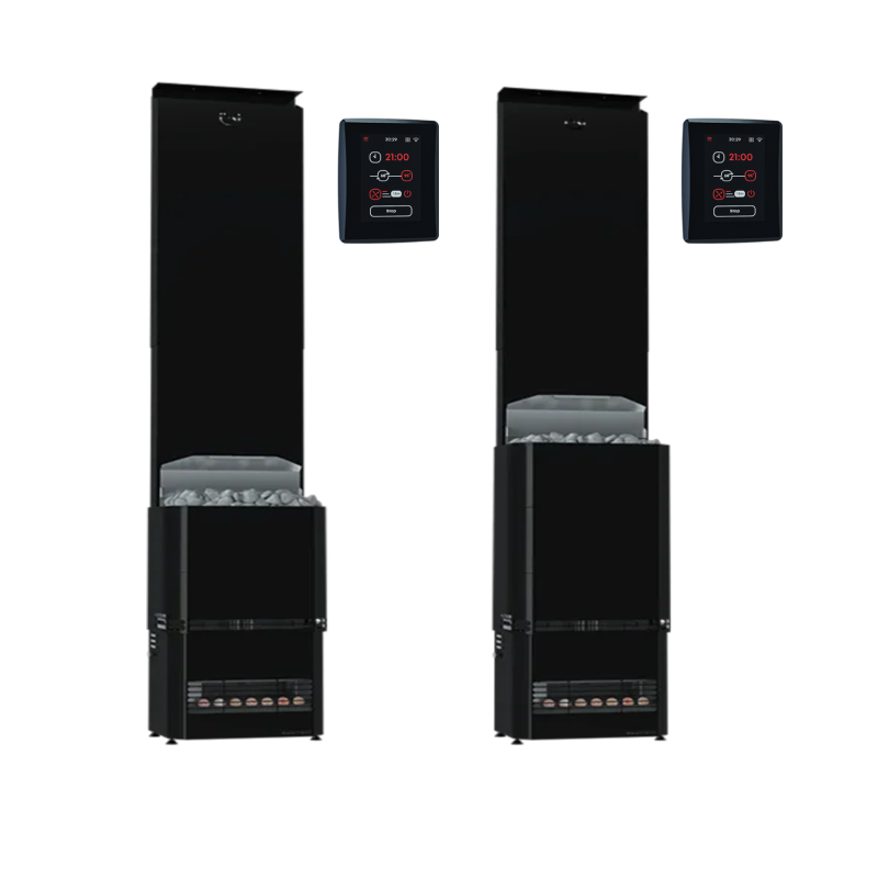 Elektrisk saunaovn - SAUNUM Experience Black F med kontrolpanel