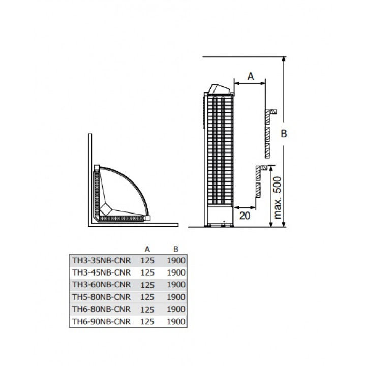 Elektrisk saunaovn – SAWOTEC Tower Corner, med styreenhed
