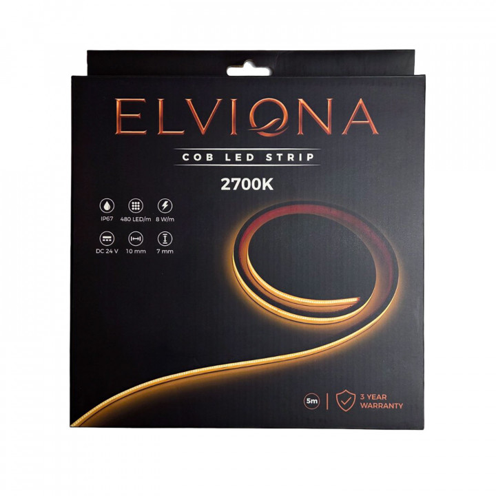 Elviona COB LED Sauna Strip, 2700 K, 5 m