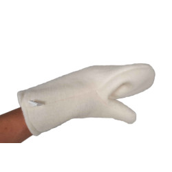 Hvid uldhandske til sauna 